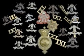 9th Queen’s Royal Lancers Insignia, o/r cap and collars (one collar with a fracture) QVC and similar KC, an...