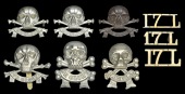 17th (Duke of Cambridge’s Own) Lancers Insignia. Comprising two NCO’s arm badges the first in die-stamped white...
