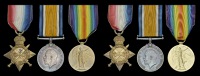 Family group:

Three: Private W. Galloway, 4/5th Battalion, Royal Highlanders, taken prisoner of war, and died of...