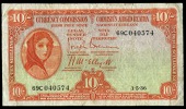 Ten Shillings, 1 May 1936, 69C 040574, Brennan-McElligott signatures (LTN 8; Pick 1A). Grubby back, otherwise good...