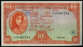Ten Shillings, 14 August 1940, 11F 097734, code letter H, Brennan-McElligott signatures (LTN 17; Pick 1C). Very fine...