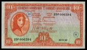 Ten Shillings, 22 August 1940, 25F 006594, code letter H, Brennan-McElligott signatures (LTN 17; Pick 1C). Good very...