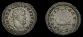 Allectus (293-296), Quinarius, ‘C’ mint, 294-6, radiate and cuirassed bust right, rev. laetitia avg, galley left...