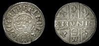 Kings of Wessex, Æthelberht (858-66), Penny, Inscribed Cross Phase, Canterbury, Hunræd, aedelbearht rex around...