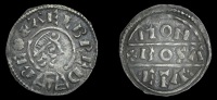 Kings of Wessex, Alfred the Great (871-99), Penny, Phase I, Wessex Lunettes type, Bosa, aelbred rex around diademed...