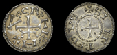 Northumbria (York), Cnut/Siefred, Penny, cnvt r :· e :· x ·:· around patriarchal cross, rev. si ef red vs around...
