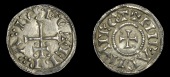 Northumbria (York), Cnut/Siefred, Penny, ebr :· a :· ice c around patriarchal cross, rev. mirabliai ect around...