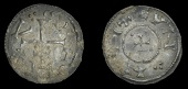 Northumbria (York), Cnut, Penny, cnvt r[e]x :· around patriarchal cross, rev. cvn :· n[et]i  around cross pattée,...
