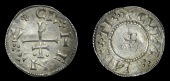 Northumbria (York), Cnut, Penny, cnvt r ·:· ex ·:· ·:· around patriarchal cross, rev. cvn ·:· net ·:· ti...