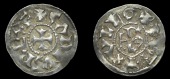France: Carolingian period, Charles the Bald (843-77), Denier, Melle, carlvs rex f around cross pattée, rev. met +...