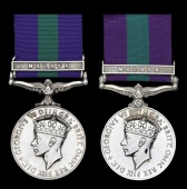 General Service 1918-62, 1 clasp, Malaya, G.VI.R. (2) (22313014 Pte. D. P. Fitzgerald. Suffolk.; 6976166 Sgt. M....