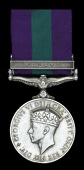 General Service 1918-62, 1 clasp, Malaya, G.VI.R. (22266264 Tpr. I. Mico. Para.) edge bruise, nearly very fine,...