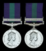 General Service 1918-62, 1 clasp, Malaya, E.II.R. (2) (22250516 Tpr. T. Buckle. 13/18 H.; 232250278 Tpr. R....