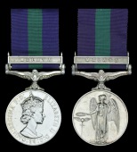 General Service 1918-62, 1 clasp, Malaya, E.II.R. (2) (23410639 Pte. E. G. Jones Cheshire.; 23426172 Pte. T. Clarke....
