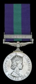 General Service 1918-62, 1 clasp, Malaya, E.II.R. (23333863 Pte. G. Scregg. Int. Corps.) in named card box of issue,...