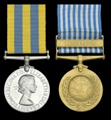 Pair: Private F. Gill, Royal Leicestershire Regiment, who was killed in action in Korea when his position was...