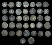 Edward I (1272-1307), Pennies (37), of Bristol (2), Canterbury (16), Chester, Exeter (2), Kingston-upon-Hull,...