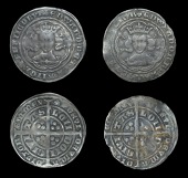Edward III (1327-1377), Pre-Treaty period, Groats (2), both series E, London, mm. cross 2, lis on breast, 4.46g/6h,...