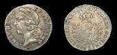 France, Louis XV, Twentieth-Ecu au bandeau, 1750d, Lyon (Dup. 1684; Gad. 284). Some light  scratches, otherwise very...