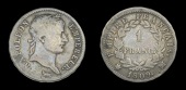 France, Napoleon (as Emperor), Franc, 1809, Marseille (Gad. 447; KM. 692.11). Obverse lightly scratched, otherwise...
