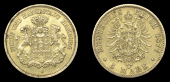 Germany, HAMBURG, Free City, gold 5 Marks, 1877j (KM. 605; F 3782). Very fine 	£150-200