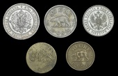 Iceland, Reykjavik, C.F. Siemsen, 16 Skillings (KM. Tn9); FINLAND, 2 Markkaa, 1870s (KM. 7.1); Markka, 1915s (KM....