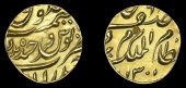India, HYDERABAD, Mir Mahbub ‘Ali Khan II, Half-Ashrafi, Farkhanda Bunyad Haidarabad, 1301h, in the name of Asaf...