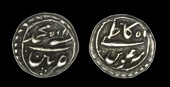 India, MYSORE, Tipu Sultan, Sixteenth-Rupee, Patan, AM1225 (retrograde), regnal year 15 (retrograde), 0.68g/12h...