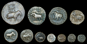 India, MYSORE, miscellaneous copper coins (11) [11]. Varied state 	£100-120