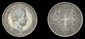 Italy, SARDINIA, Carlo Alberto, 25 Centesimi, 1833p, Turin (KM. 132.1). Small edge flaw, otherwise about extremely...