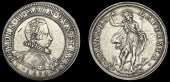 Italy, TUSCANY, Ferdinando II de Medici, Piastra, 1624/1623, bust right with ruff, rev. St John the Baptist,...