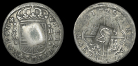 St Eustatius (Statia), Notice of September 1801, 3 Reaals, a Philip V, 2 Réales (Pistareen), 1725a, Madrid, obv....