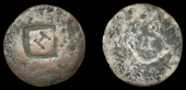 Virgin Islands – Tortola, Issues c. 1800+, Black Dogg, a plain copper flan, one side countermarked with incuse h...
