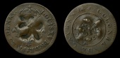 St. Maarten, Dutch-French Administration: Authority of January 1798, Stuiver, a counterfeit Cayenne 2 Sous, rev....