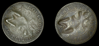 St. Maarten, Dutch-French Administration: Authority of January 1798, One Stuiver, a counterfeit Cayenne 2 Sous,...