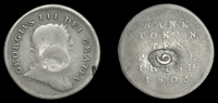 St Bartholomew (St Barts), Authority of 30 December 1808, Nine Stuivers, George III, Bank of Ireland Token for Ten...