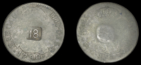 St Bartholomew (St Barts), Issues post-1821, Eighteen Stuivers, a Charles IIII, 2 Réales (Head Pistareen), 1790mf,...