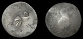 St Bartholomew (St Barts), Issues post-1821, Seven Stuivers, a Spanish Réal, one side countermarked 7 raised within...