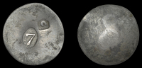 St Bartholomew (St Barts), Issues post-1821, Seven Stuivers, a Spanish Réal, one side countermarked 7 raised within...