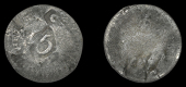 St Bartholomew (St Barts), Issues post-1821, Five Stuivers, a Spanish-American Half-Réal, one side countermarked 5...