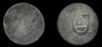 St Bartholomew (St Barts), One Stuiver (c. 1834), Curaçao One Stuiver, 1822, rev. countermarked with crown raised...