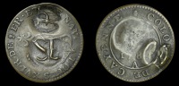 St Eustatius (Statia), Authority of December 1809, One Stuiver, a counterfeit Cayenne 2 Sous, 178[–]a, obv....