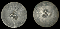 St Christopher (St Kitts), Black Dogg (c. 1801-02), a Cayenne 2 Sous, seemingly genuine, obv. countermarked with an...