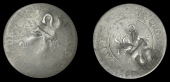 St Christopher (St Kitts), Black Dogg (c. 1802), a genuine Cayenne 2 Sous, 1782, Paris, rev. countermarked with...