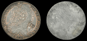 Martinique, Authority not traced, Twenty Livres per gros, a Joseph I, 6,400 Réis, 1769, Rio, seemingly a uniface...
