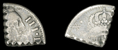 St Lucia, Authority not traced, c. pre-October 1811, Three Stampees (11 Sols 6 Deniers), Charles III, a cut...