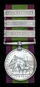 Afghanistan 1878-80, 3 clasps, Charasia, Kabul, Kandahar (1980 Pte. G. Heseltine, 72nd. Highrs.) scratches to...