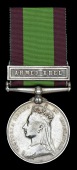 Afghanistan 1878-80, 1 clasp, Ahmed Khel (Sowar Utter Sing 2d. Punjab Cavy.) edge nicks, very fine	 £70-90