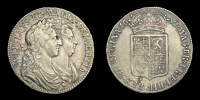 William and Mary (1688-1694), Halfcrown, 1689, second shield, caul only frosted, pearls, edge primo (ESC 839; S...