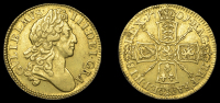William III (1694-1702), Guinea, 1701, second bust (MCE 186; S 3463). Two small marks on laurel wreath, otherwise...